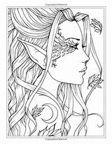Coloring Pages People Adult Fairy Realistic Angel Printable Book Adults Books Coloriage Sheets Print Elf Fantasy Colouring арт для терапия sketch template