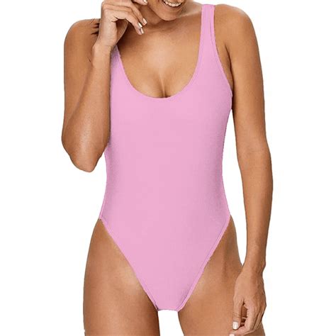 pretty robes one piece high cut swimsuit bathing suit for women with