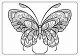 Mandala Butterfly Coloring Pages Printable Pdf Butterflies Book Color Insect sketch template