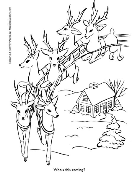 santas reindeer coloring pages santas reindeer  flight coloring
