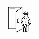 Doorkeeper Doorman Vector Clip Illustrations sketch template