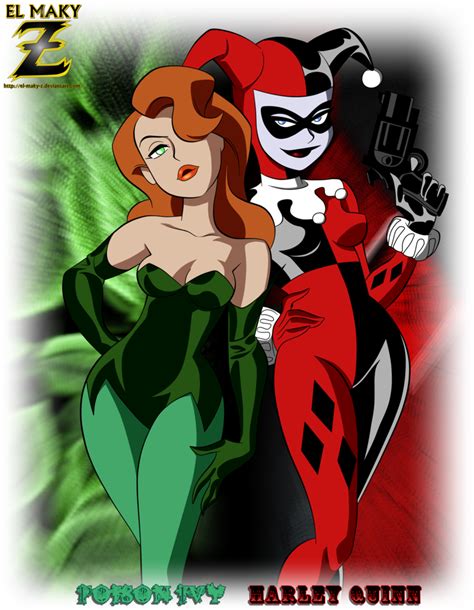 Poison Ivy And Harley Quinn By El Maky Z On Deviantart
