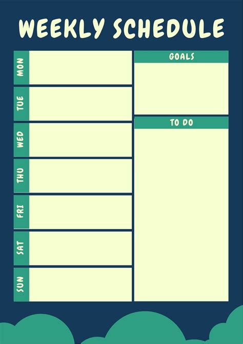 weekly schedule maker design  custom weekly schedule canva
