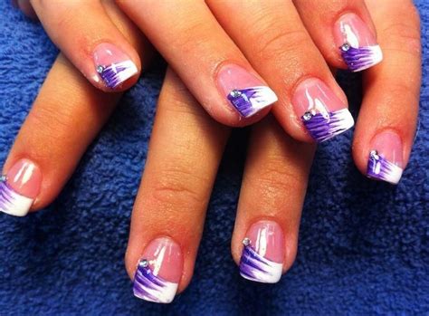 purple french tip nail designs photo gallery   glamorous purple