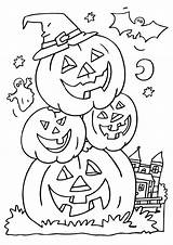 Halloween Coloring Pages Print Colouring Color Printable Kids Colour Adults sketch template