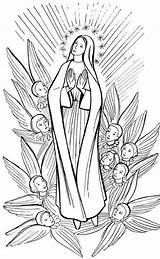 Coloring Pages Mary Virgin Assumption Blessed Catholic Mother Familyholiday Rosary Crafts sketch template