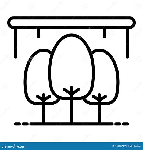 tree greenhouse icon outline style stock vector illustration