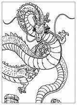 Dragon Ball Coloring Shenron Kids Pages Children Simple sketch template