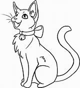 Kucing Koleksi Getcolorings Comel Mewarna Cliparts Elegant sketch template