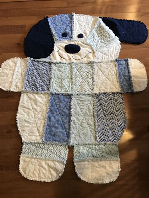 blue rag quilt puppy rag quilt tutorial rag quilt animal quilts