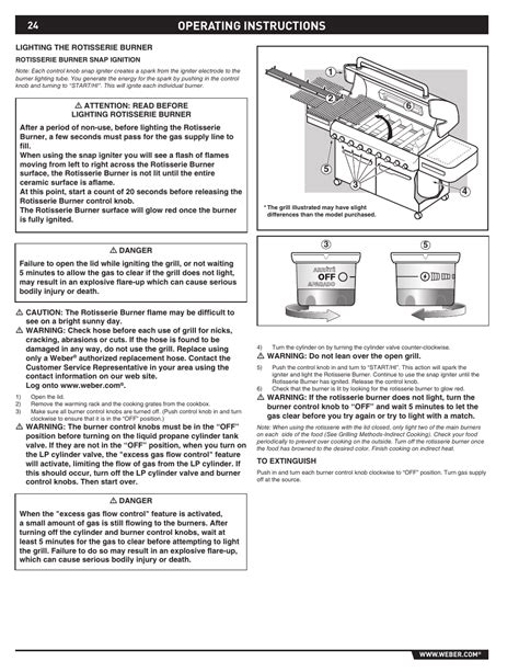 operating instructions weber summit   user manual page