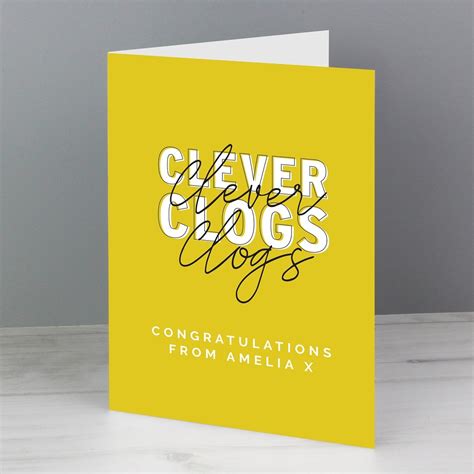 personalised clever clogs card love  gifts