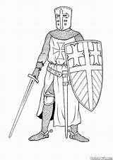 Caballeros Guerras Soldados Cruzada sketch template