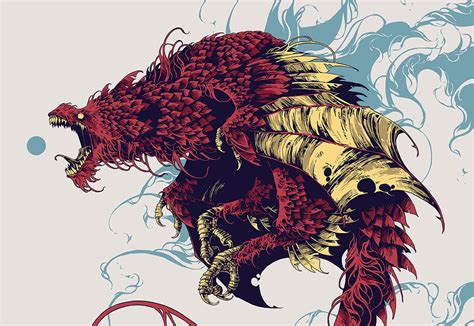 magnificent art  illustrations  mythical creatures blog