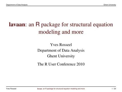 lavaan   package  structural equation modeling