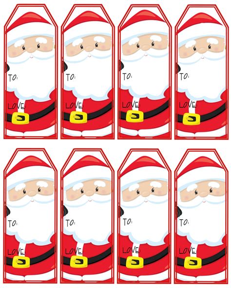 santa claus gift tags printable christmas tags instant