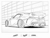 Supercar Supra sketch template