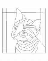 Stained Glass Coloring Patterns Pages Pattern Printable Template Window Cat Animal Stain Easy Painting Templates Animals Quilt Mosaic Board Many sketch template