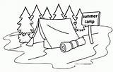 Camping Coloring Camp Summer Tent Colouring Clipart Pages Kids Sleeping Bag Clip Library Popular sketch template
