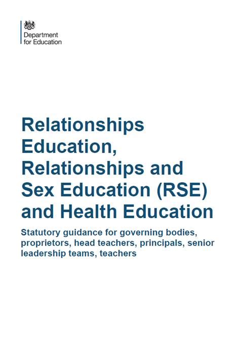 statutory relationships and sex education and health