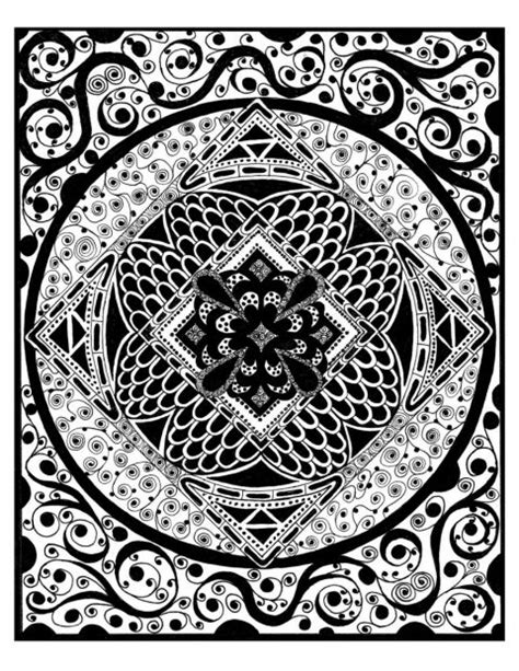black  white drawing   intricate design   middle