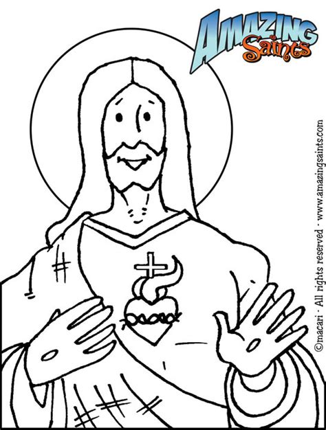 sacred heart coloring page sketch coloring page