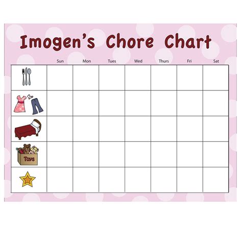 customizable  printable chore charts