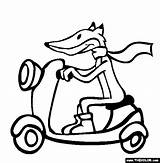 Scooter Coloring Fox Pages Activities Animal Color Thecolor sketch template