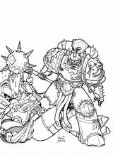 Warhammer 40k Heresy Horus Eaters Chaplain Ausmalbilder Chaos Gundam Adeptus sketch template