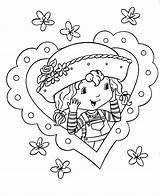 Coloring Strawberry Pages Shortcake Heart Characters sketch template