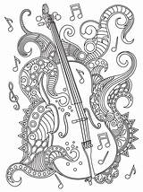 Instrument Colorear Violin Colouring Kolorowanka Musicales Violon Muzyka Adulte Gst Cello Coloriages Zentangle Zentangles Personalizadas Canecas Greatestcoloringbook sketch template