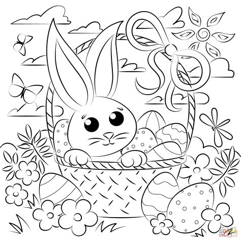 awesome collection easter basket coloring pages  kids click