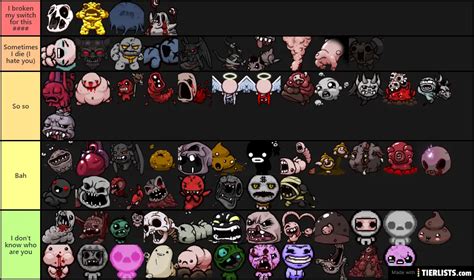 bosses binding  isaac afterbirth tier list maker tierlistscom