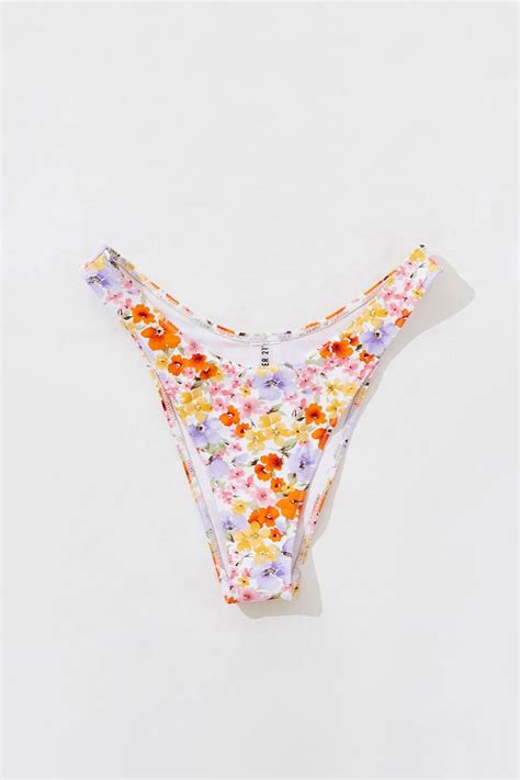 floral cheeky cut bikini bottoms