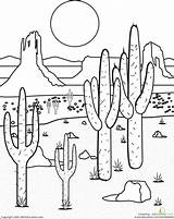 Desert Coloring Pages Clipart Wild Worksheets Color West Landscape Ecosystem Drawing Kids Theme Mojave Colouring Biome Crafts Animals Western Sahara sketch template