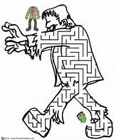 Maze Frankenstein Labirint Mazes Colorat Printouts Desene Labyrinthe Trafic Analytics Planse Coloringhome sketch template