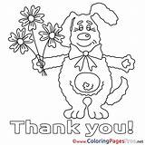 Thank Coloring Pages Kids Dog Please Bouquet Color Getcolorings Getdrawings Sheets Sheet Colorings Template sketch template