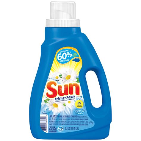 sun triple clean clean fresh laundry detergent  fl oz jug