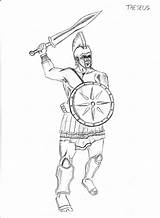 Theseus Coloring Minotaur Mythology Summary Sketch sketch template