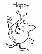 Coloring Happy Monster Alien Pages Peace Hi Henry Cute Print Printable Birthday Color Twistynoodle Outline Noodle Friendly Aliens Funny Built sketch template
