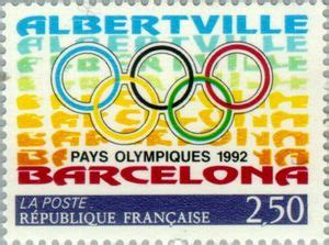 stamp olympic games albertville  barcelona francesummer olympic games  barcelona