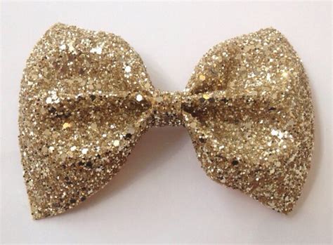 Gold Glitter Hair Bow Glitter Bow Gold Glitter Bow