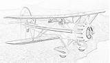 Coloring Pages Biplanes Biplane Waco Filminspector sketch template