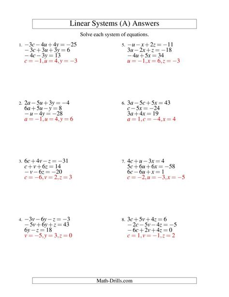 system  equations worksheet thekidsworksheet