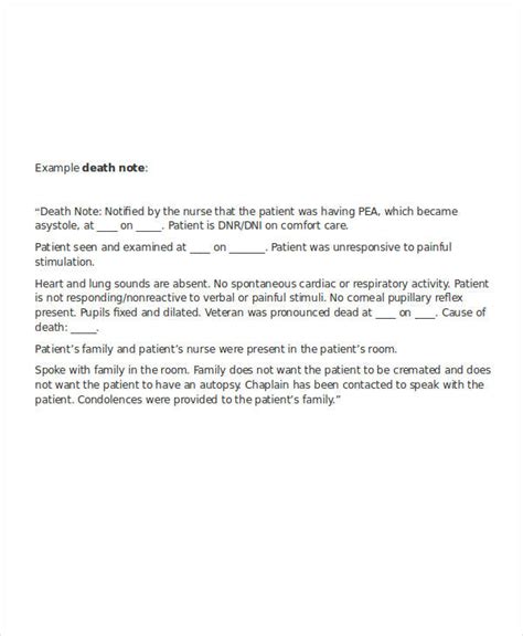 sample letter informing  death  document template