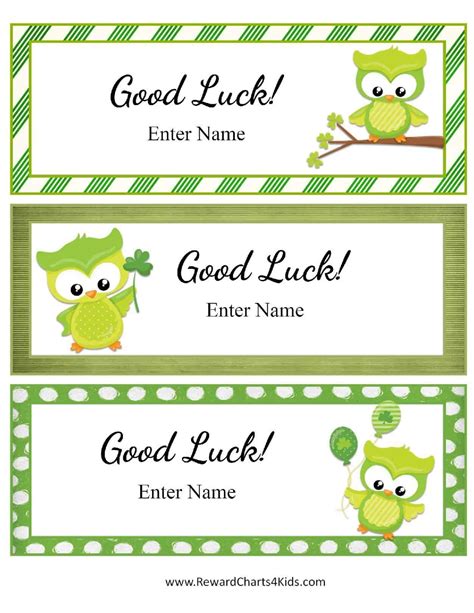 good luck cards  kids customize  print  home