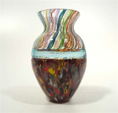 Hand Blown Glass Vase Original Design By Dirwood Glass Etsy