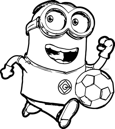 minion soccer player coloring pages minions coloring pages football