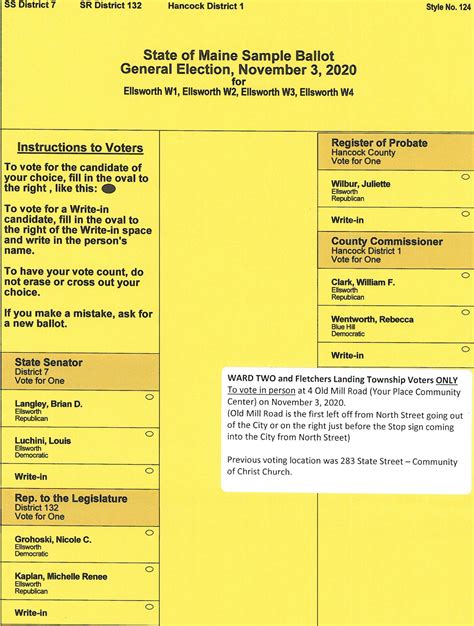 sample ballots   november   election city  ellsworth