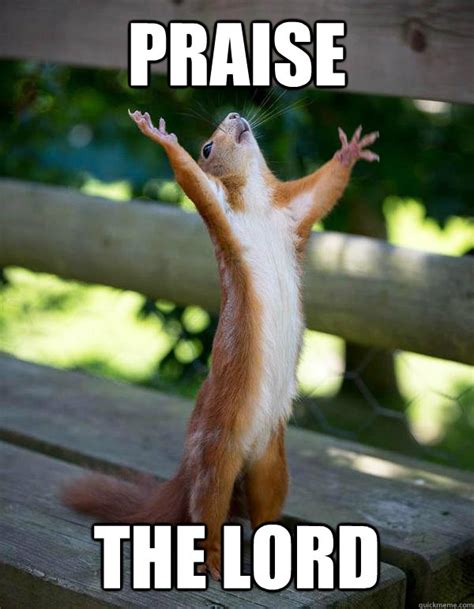 praise  lord praise squirrel quickmeme